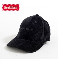 healthknit/Healthknit コーデュロイ刺繍キャップ メンズ 帽子 Healthknit ヘルスニット コーデュロイ ブランド ロゴ 刺繍 CAP リブ ブラック ラ/504496055