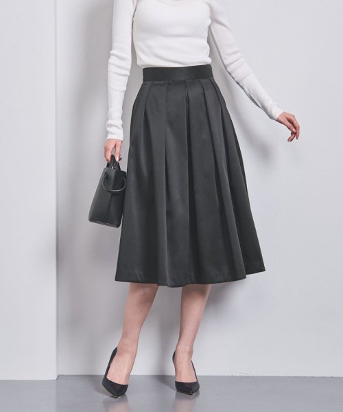 <UNITED ARROWS>P サテン ツイル タックスカート B