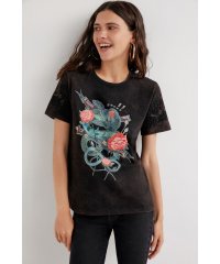 Desigual/ヘビ アーティTシャツ/504451056