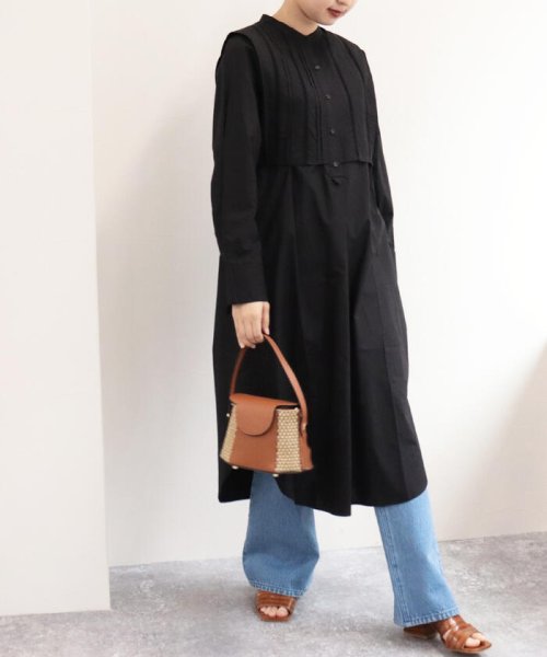 レイヤードロングシャツ
