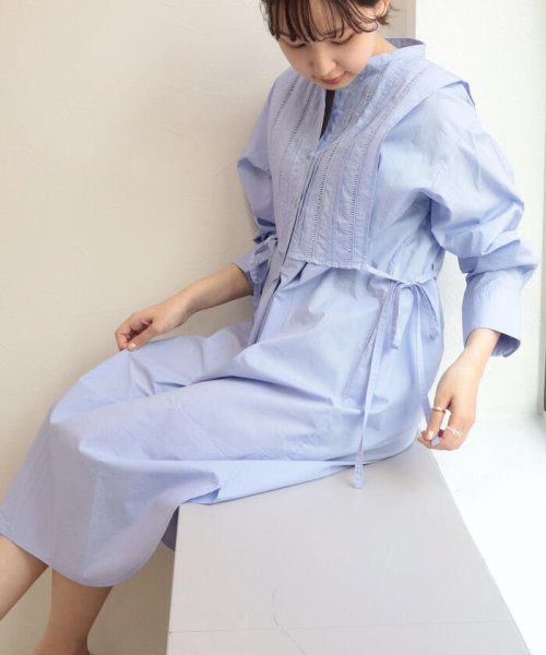 レイヤードロングシャツ