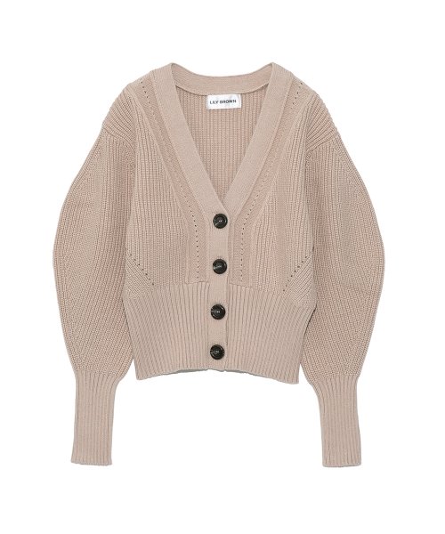 ミドルゲージカーディガン リリー ブラウン Lily Brown D Fashion