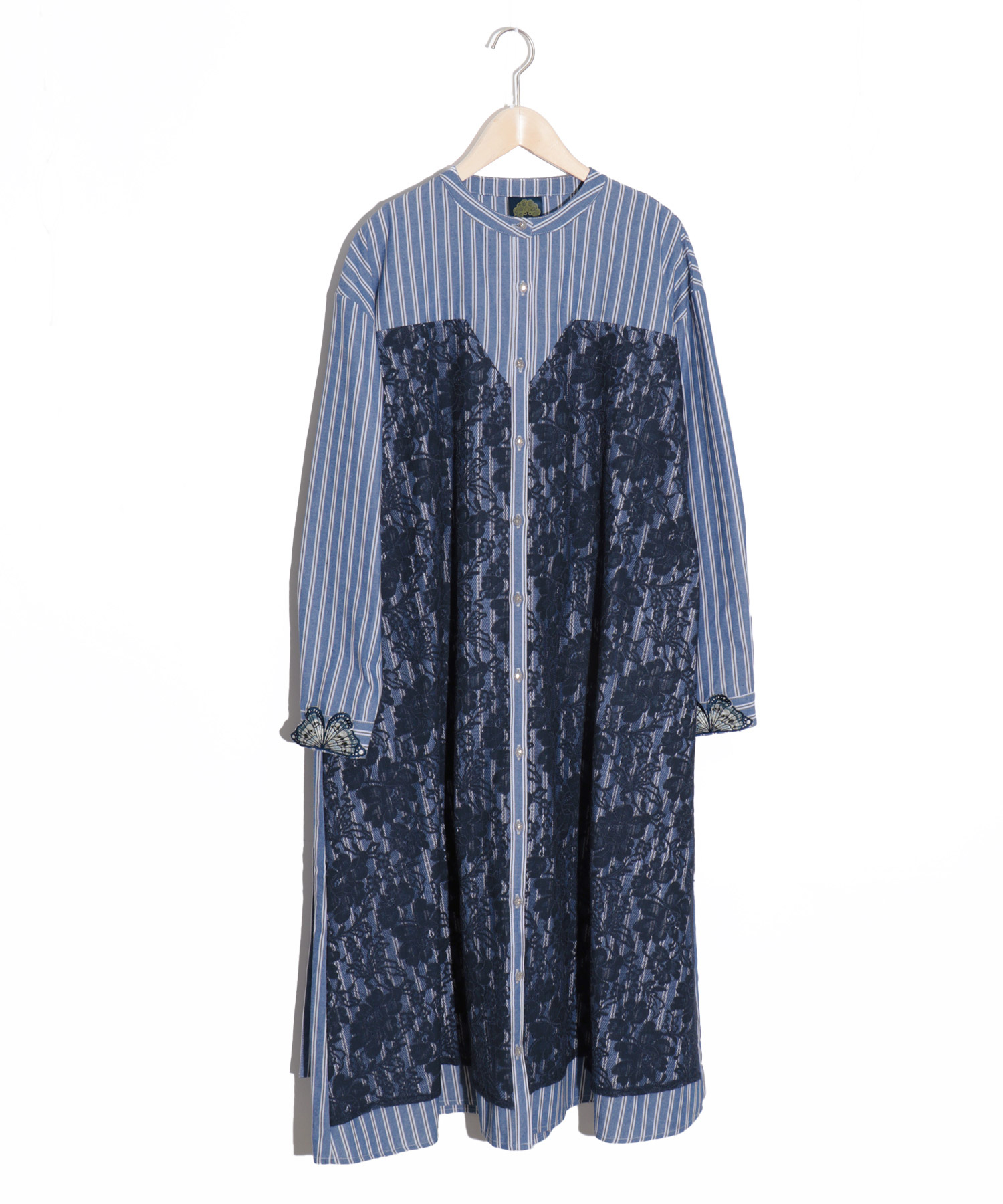 レースステッチ☆ワンピース シャツカラー ミディ 長袖 Aライン imgrc0096931010.jpg