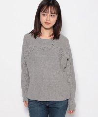 TRANS CONTINENTS WOMENS/（WHITE+WARREN）17067 HAND WOVEN DETAIL PULLOVER/504492332