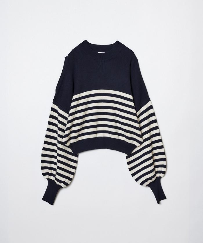 セール 70%OFF】オープンショルダーボーダーニット(504518258