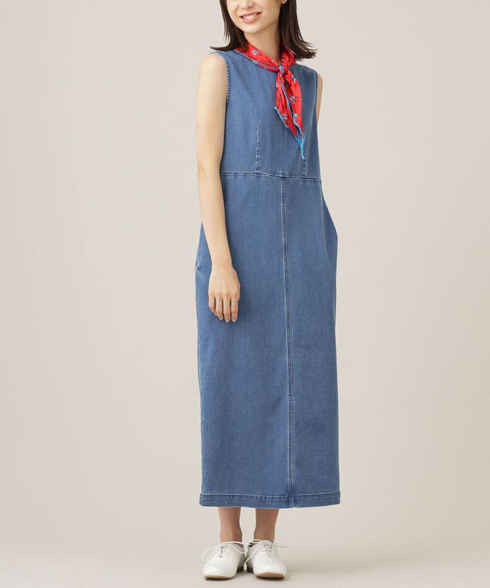 デニムワンピース ノースリーブ スリムフィット 大人可愛い 楽天市場】春夏新作 レディース ノースリーブ デニムワンピース