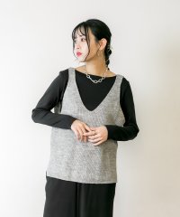 atONE/ニットキャミソール プルオーバー セーター カーディガン ノースリーブ Tシャツ 春コーデ レディース カジュアル 重ね着 ビッグサイズ 体型カバー/504529742