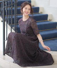 PourVous/プールヴー PourVous 袖あり&ロングパーティードレスモールレース大きいサイズ結婚式フォーマル ワンピース 20代 30代 40代/504527144