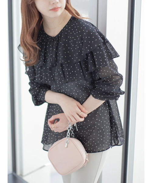 セール 50%OFF】シフォン楊柳フリルブラウス(504532756) | アメリカン