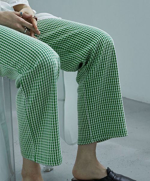 幾何学柄ニットジャガードパンツ ボトムス パンツ ロング ジャ 幾何学柄ニットジャガードパンツ ボトムス パンツ ロング ジャ