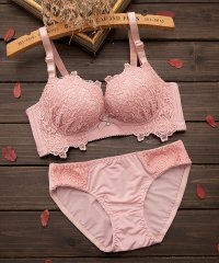 Lace Ladies/レースレディース Lace Ladies ノンワイヤー ローズレースブラ＆ショーツ 2点セット【返品不可商品】/504534806