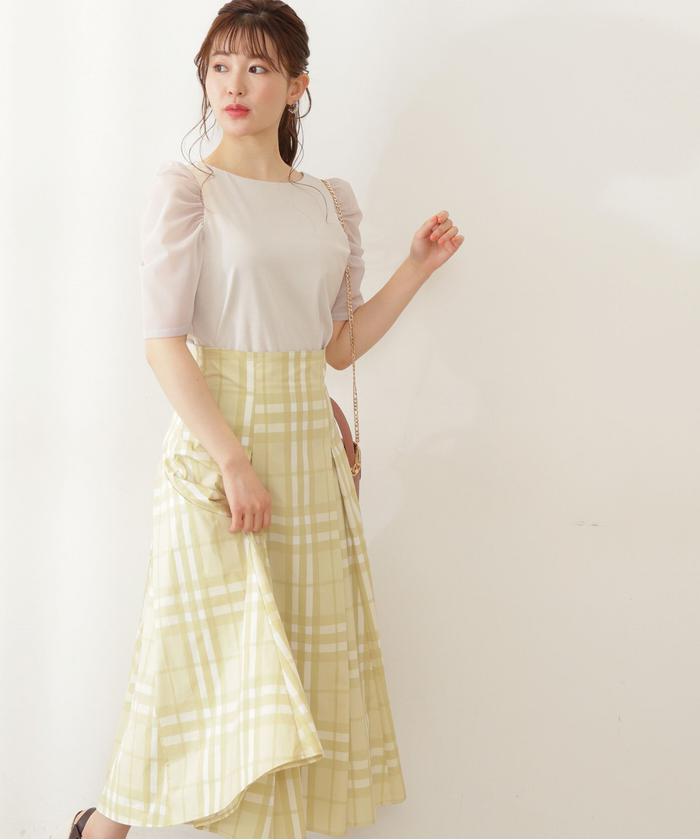 2002年春 美品 プロポーションボディドレッシング 千鳥格子スカート