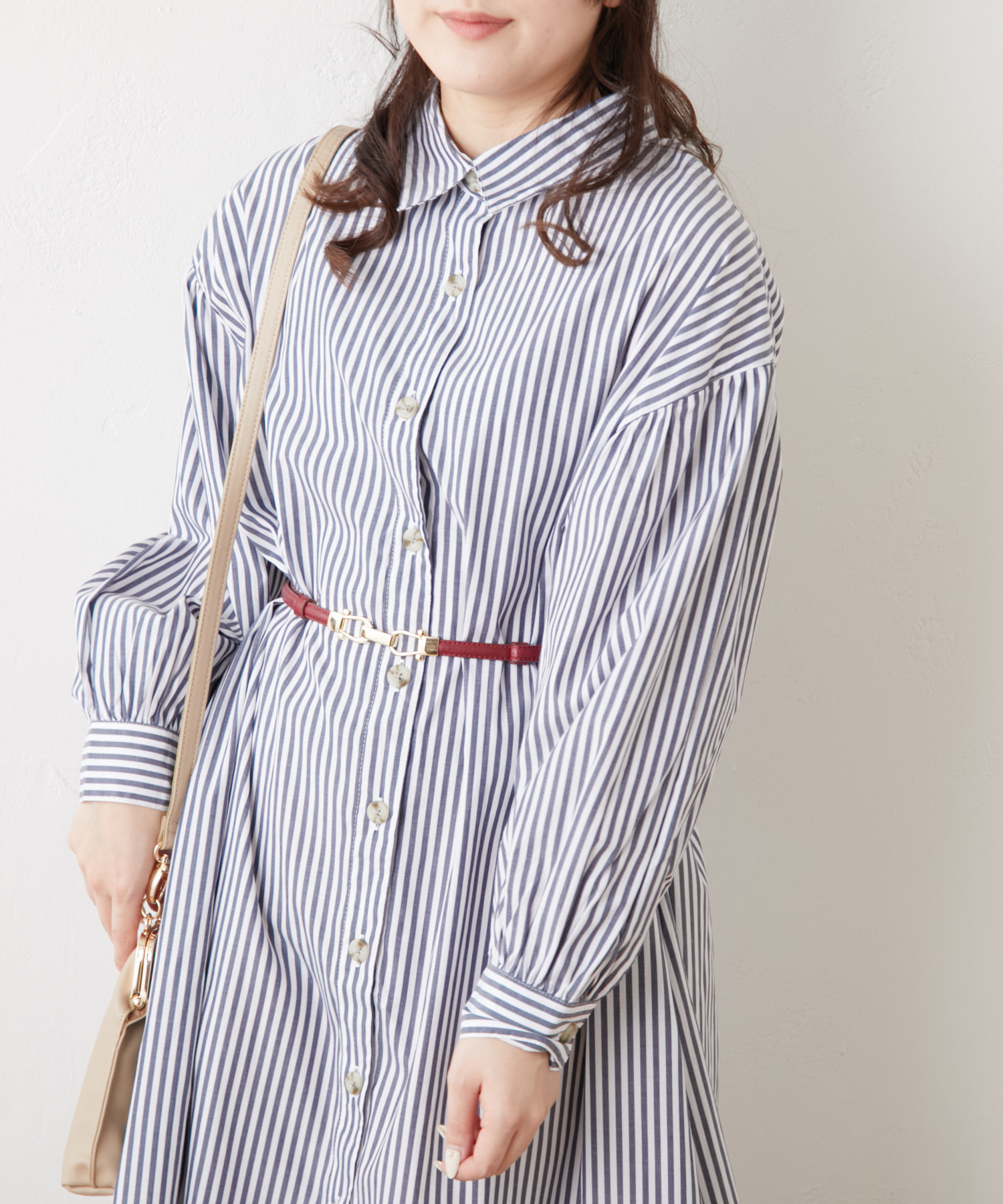 OLIVE des OLIVE ストライプ ノースリーブ ワンピース Sサイズ セール】ノースリーブシャツミニワンピース（ワンピース
