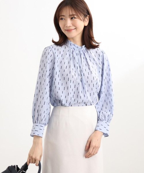 【WEB限定カラーあり/UVカット/接触冷感/洗える】スタンドカラージオメブラウス