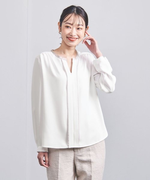 <UNITED ARROWS>2TONE パイピング ブラウス B