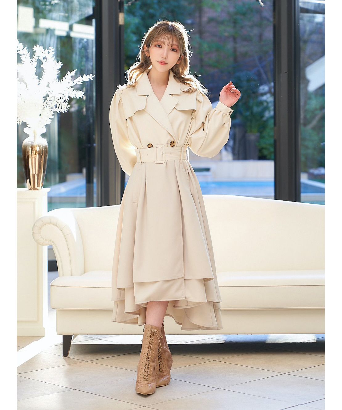 Darich タックデザインチェックコート F-Lサイズ 公式 www.m