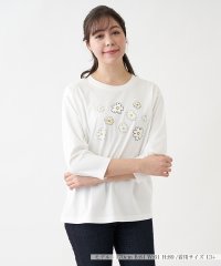 Leilian PLUS HOUSE/花柄モチーフ　ロングTシャツ【プラス企画】/504483258