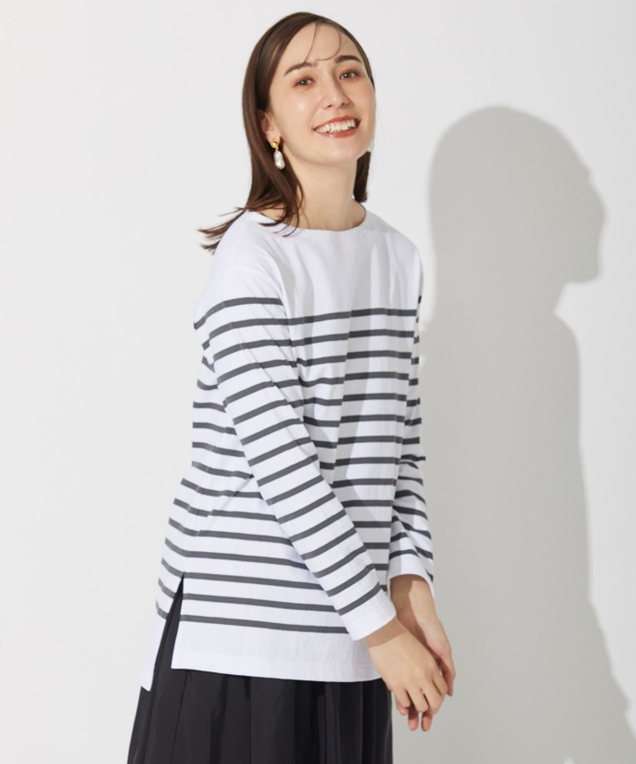WEB限定カラー有】 Le minor（ルミノア）ボーダーカットソー