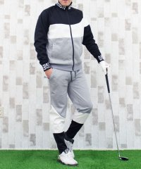 TopIsm/トップイズム TopIsm ゴルフウェア メンズ セットアップ 上下セット ジャケットブルゾン ロゴ 切替 ゴルフパンツ ジャージスウェット イージーパンツ/504546510