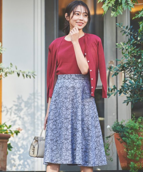 セール フラワー刺繍フレアースカート デビュー ド フィオレ Debut De Fiore D Fashion