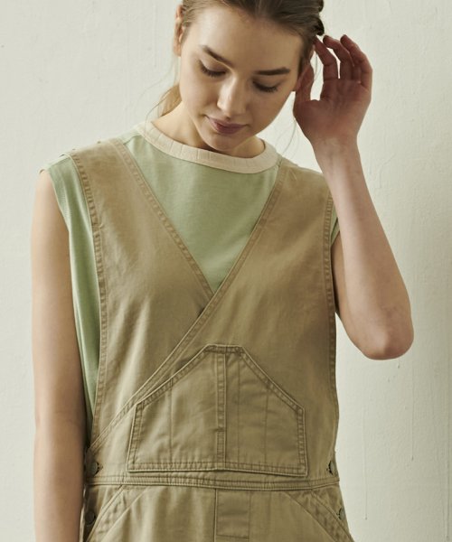 「KHA:KI / カーキ」ラップオーバーオールスカート"WRAP OVERALL SKIRT"