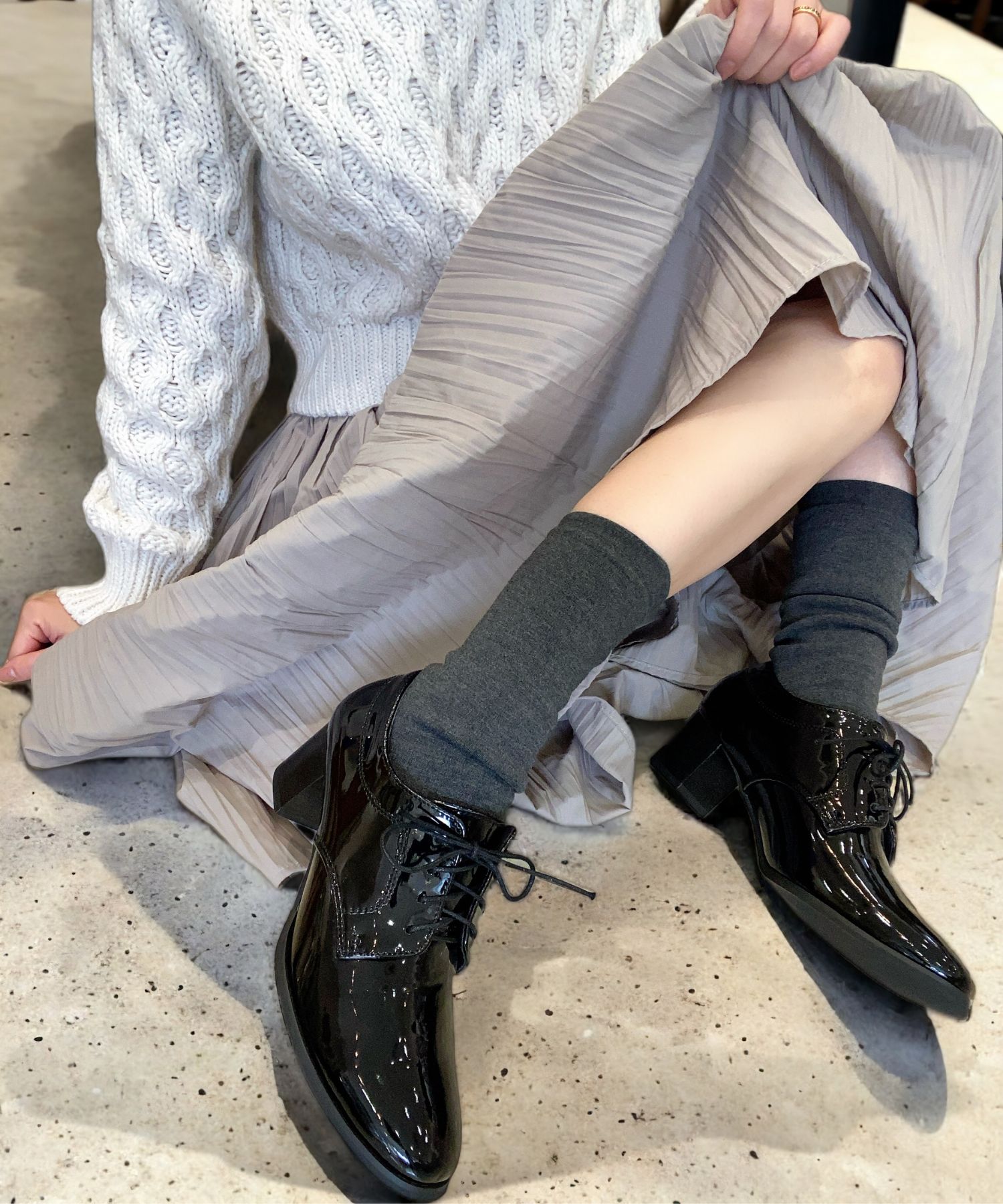 Shoes in Closet フォーマルシューズ 厚底 レースアップ