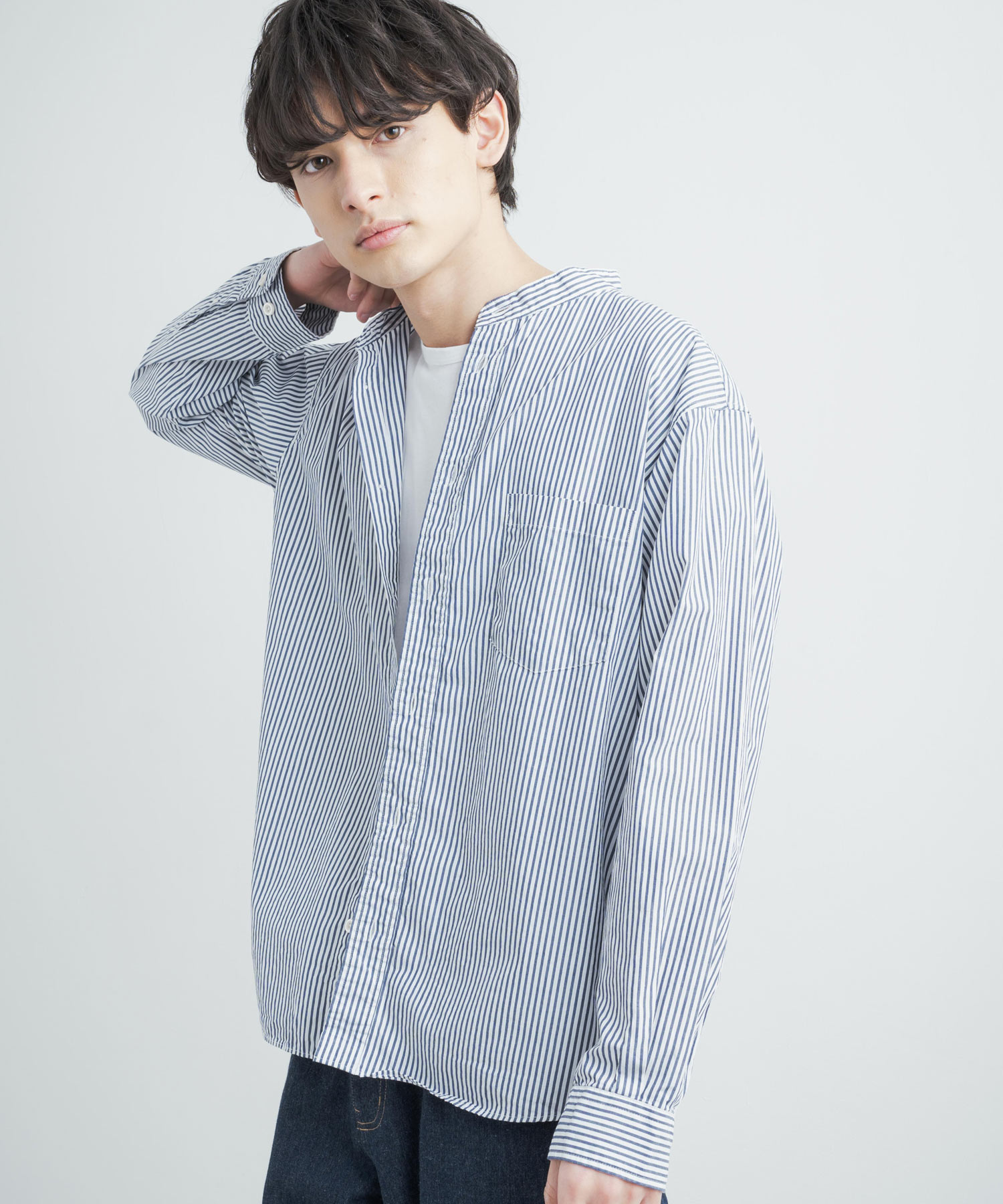 ロッキーモンロー Rocky Monroe シャツ 長袖 バンドカラー ロッキーモンロー Rocky Monroe シャツ 長袖 バンドカラー