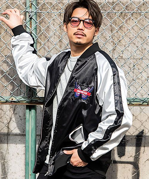 CavariA ビッグシルエットスカジャン メンズ 大きいサイズ ビッグ ...