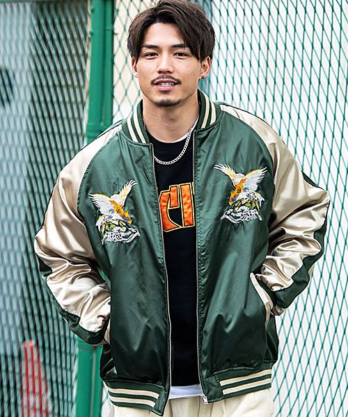 CavariA ビッグシルエットスカジャン メンズ 大きいサイズ ビッグ ...