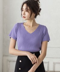 JULIA BOUTIQUE/ジュリアブティック JULIA BOUTIQUE Vネック・パーソナルカラー半袖ニットトップス/22150/504556434