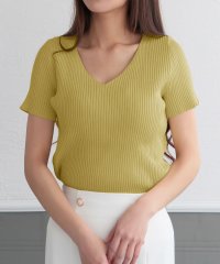 JULIA BOUTIQUE/ジュリアブティック JULIA BOUTIQUE Vネック・パーソナルカラー半袖ニットトップス/22150/504556434