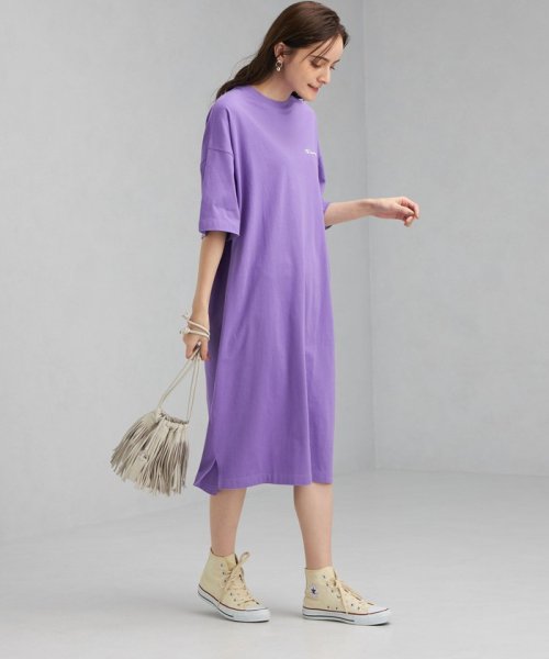 別注 Web限定 Champion チャンピオン Tシャツ ワンピース グリーンレーベルリラクシング Green Label Relaxing D Fashion