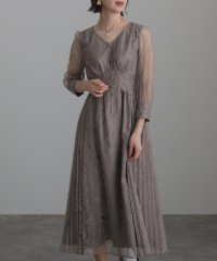 PourVous/プールヴー PourVous Vネックパーティードレス大きいサイズ七分袖&ロング結婚式フォーマル ワンピース 20代 30代 40代/504527148