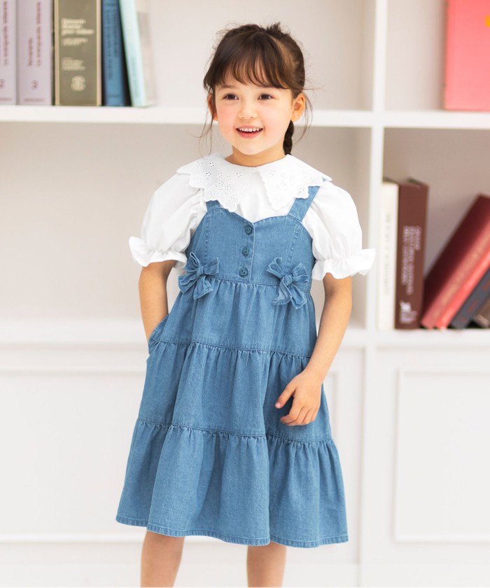 最終値下げgucci kids フリル ティアード デニム ドレス 24m 最終値下げgucci kids フリルティアードデニムドレス 24m