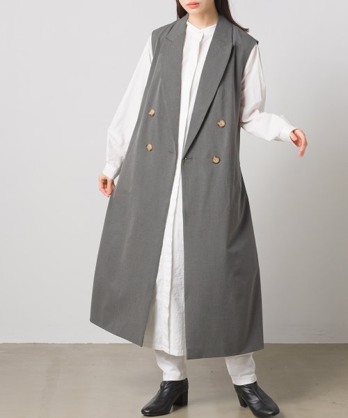 【OMNES】ロングテーラードジレ