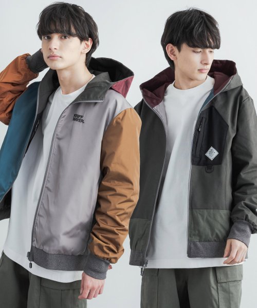 ジャケット リバーシブル ライトアウター メンズ レディース アウトドア タウンユース キャンプ スプリング 春 2way マウンテンパーカー ウインドブレーカ ロッキーモンロー Rocky Monroe D Fashion