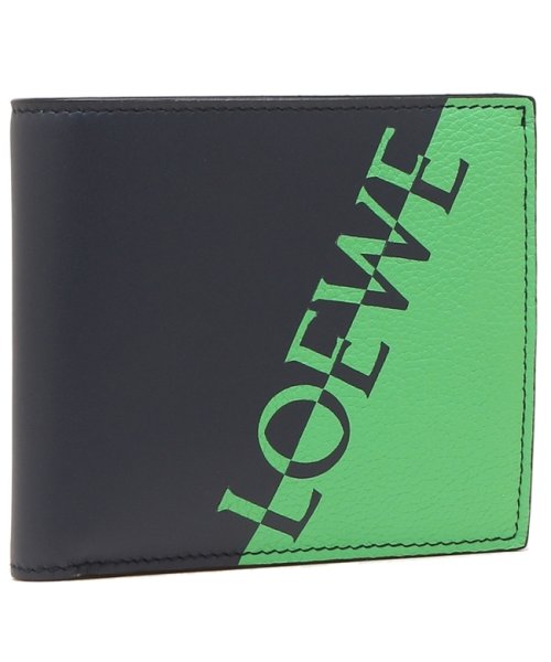 セール ロエベ 二つ折り財布 シグネチャー ネイビー グリーン メンズ Loewe Cx01 57 ロエベ Loewe D Fashion