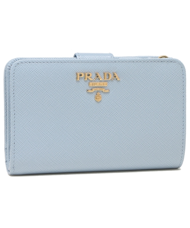 PRADA プラダ  二つ折り財布 サフィアーノ 　ブルー