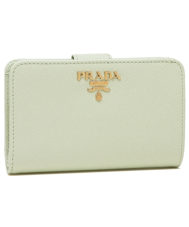 セール】プラダ 二つ折り財布 サフィアーノ グリーン レディース PRADA