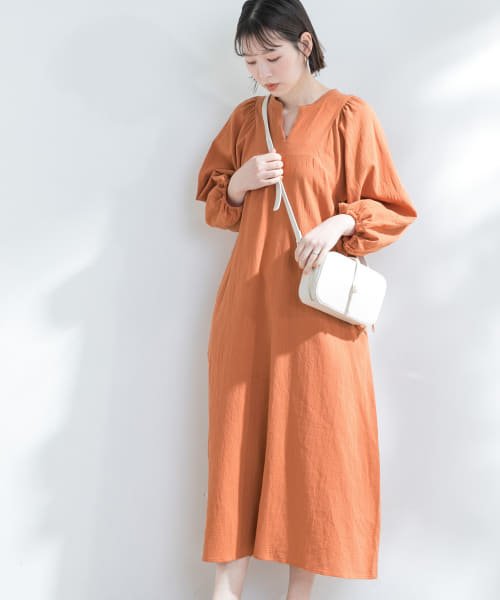 F by ROSSO コットンスラブスキッパーワンピース