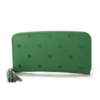 perche/＜ロングセラー＞ペルケ perche 牛革ドット刺繍ラウンド長財布/500393081