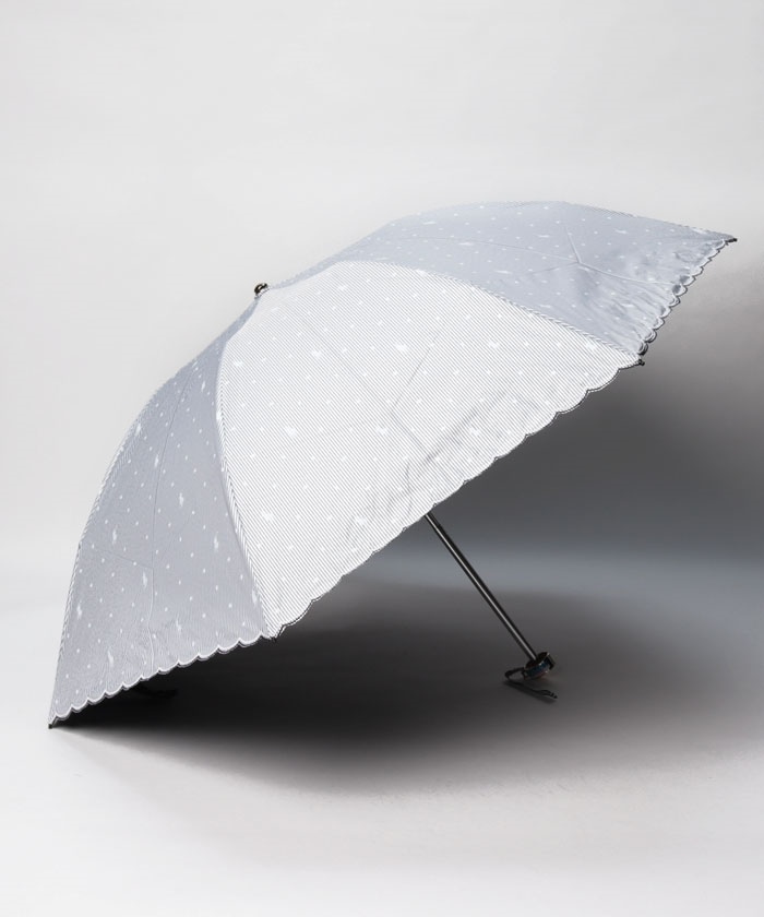 晴雨兼用折りたたみ日傘 ストライプドット(504563747) | ポロラルフ