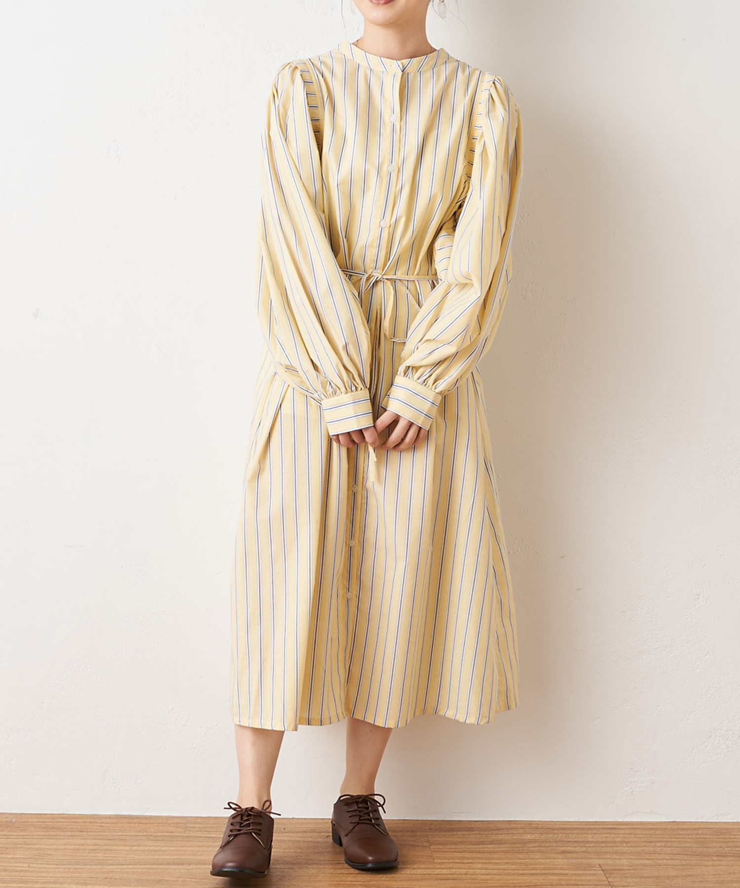 OLIVE des OLIVE ストライプ ノースリーブ ワンピース Sサイズ オリーブデオリーブ OLIVE des ストライプ柄 ノースリーブ