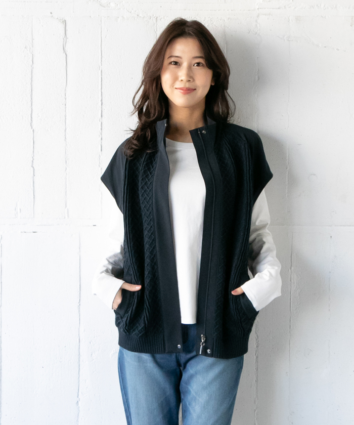 ジップアップニットベスト abadnet.com.sa