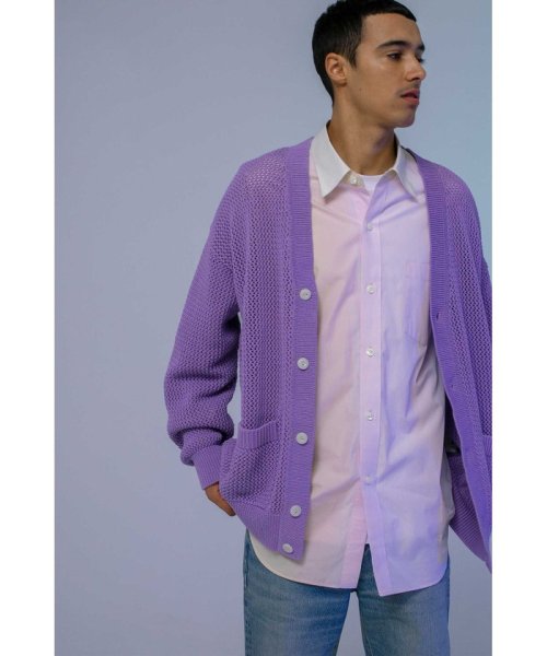 ＜monkey time＞ CTN MESH V NECK CARDIGAN/カーディガン