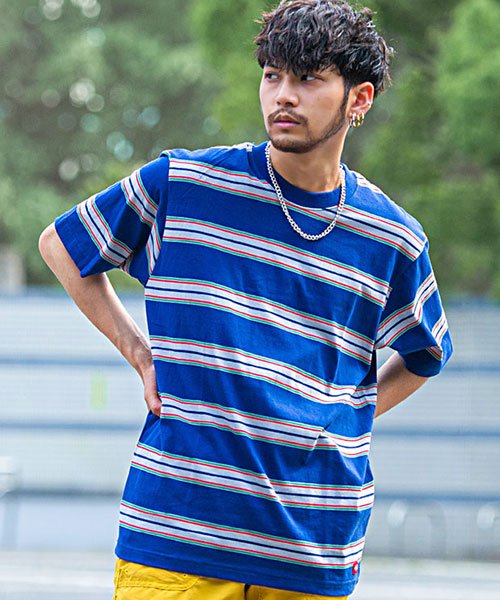 Dickies マルチボーダークルーネック半袖ビッグtシャツ ディッキーズ Tシャツ メンズ ブランド オシャレ 大人 半袖 ボーダー トップス ロゴ カットソ エスビーセレクト Sb Select D Fashion