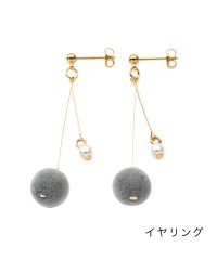 cream dot/秋冬素材×パールの華奢スイングイヤリング/ピアス/502808695