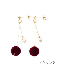 cream dot/秋冬素材×パールの華奢スイングイヤリング/ピアス/502808695