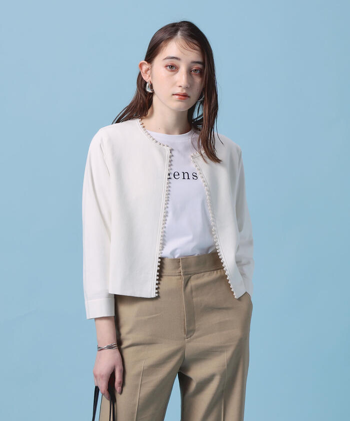 セール】ミニパールクルーネックカーディガン(504561411