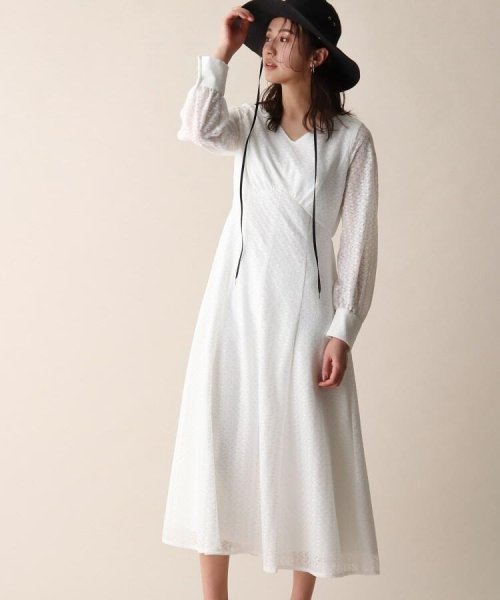 セール Off Vネックレースワンピース オペークドットクリップ Opaque Clip D Fashion